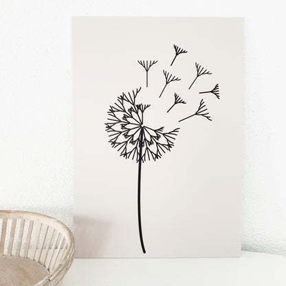 Poster A3 - paardebloem zandkleur