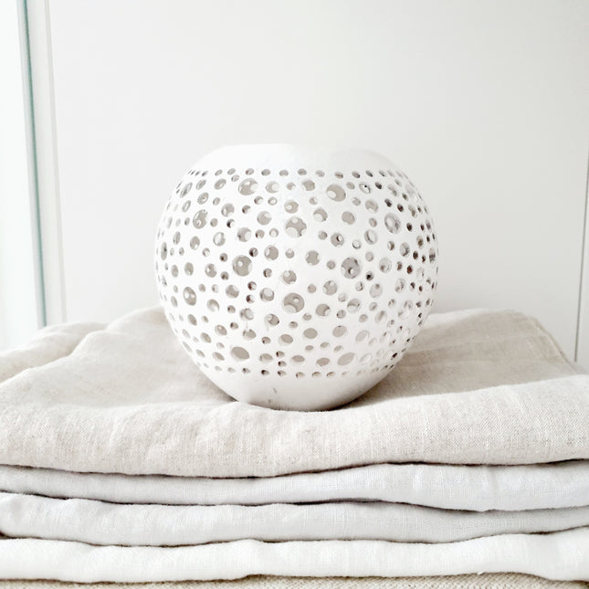 Kokosnoot waxinelichthouder mix stippen