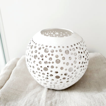 Coconut tea light holder mix dots