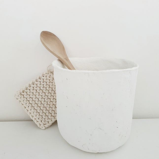 Papiermache bloempot / lepelpot