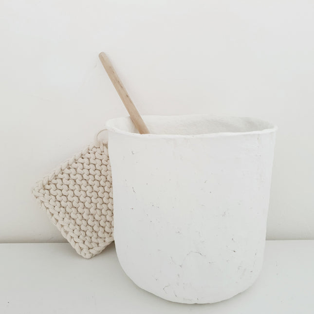 Papiermache bloempot / lepelpot