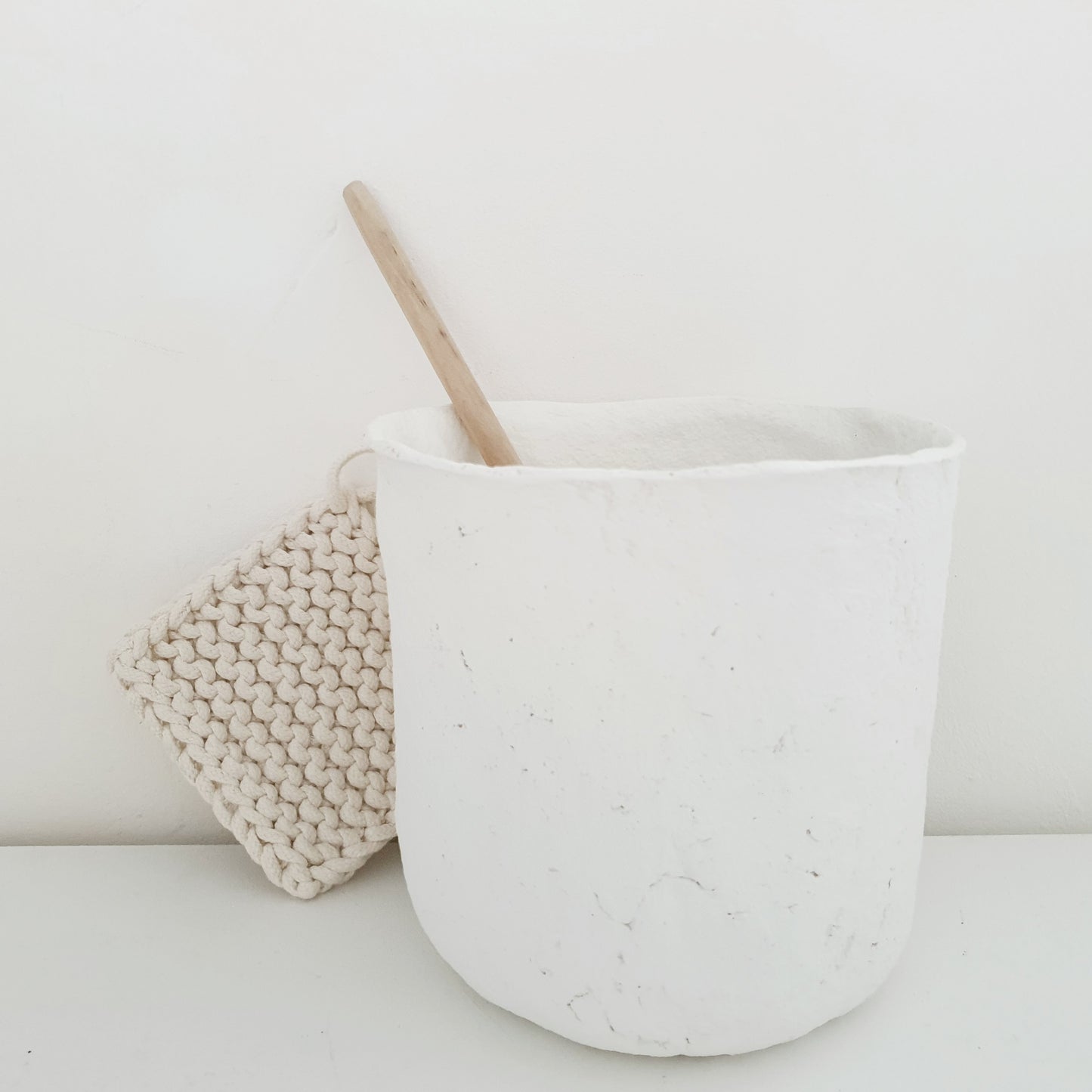 Papiermache bloempot / lepelpot