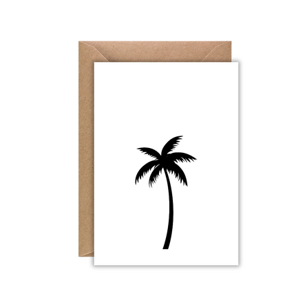 Kaart wit palmboom
