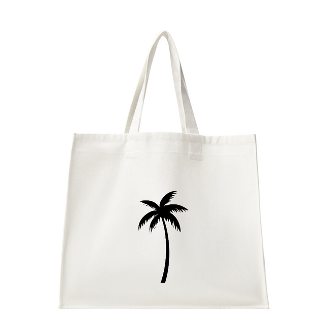Totebag met palmboom wit