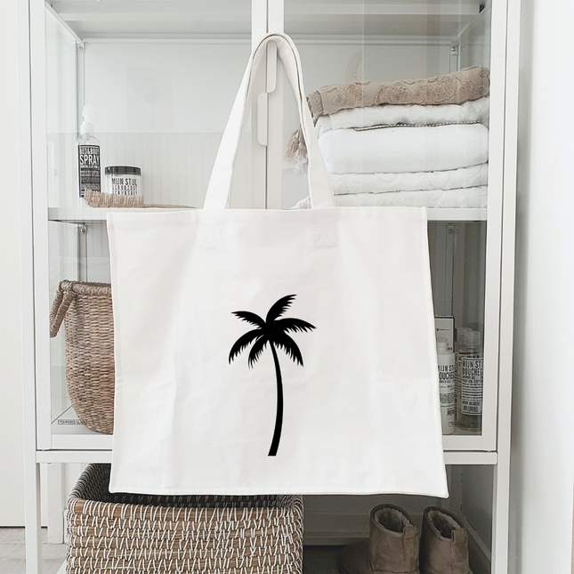 Totebag met palmboom wit