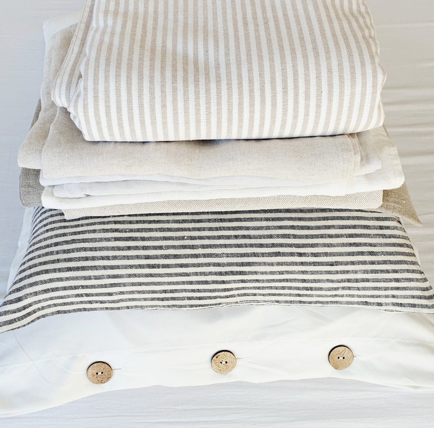 Gebroken streep linnen kussenhoes