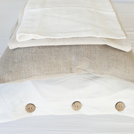 Gebroken bruin/beige linnen kussenhoes