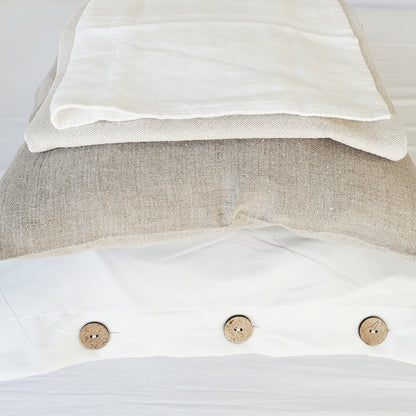 Gebroken bruin/beige linnen kussenhoes