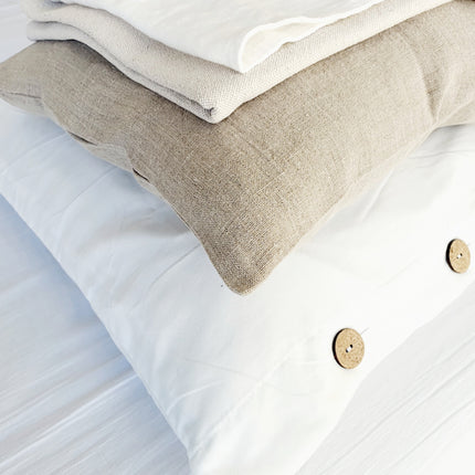 Gebroken bruin/beige linnen kussenhoes