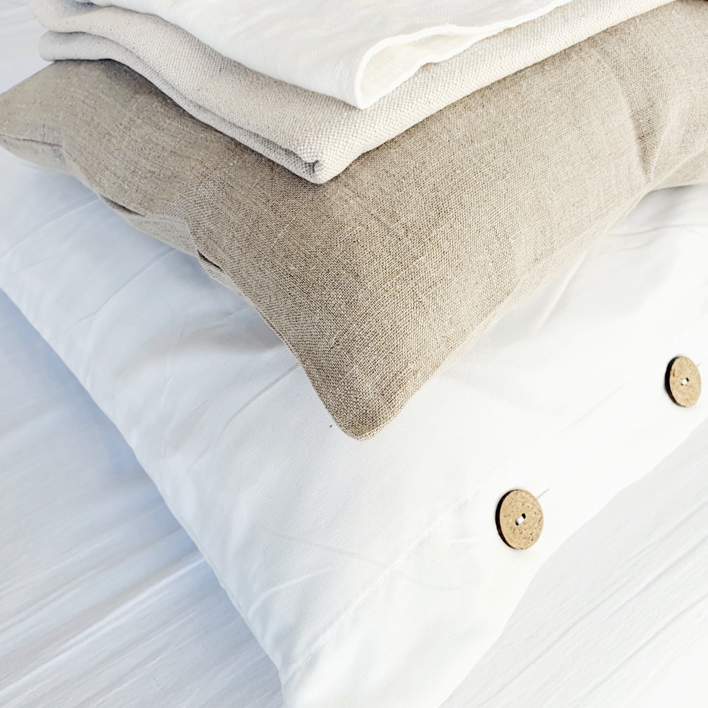 Gebroken bruin/beige linnen kussenhoes