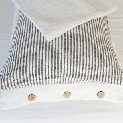 Gebroken streep linnen kussenhoes 40x60 cm