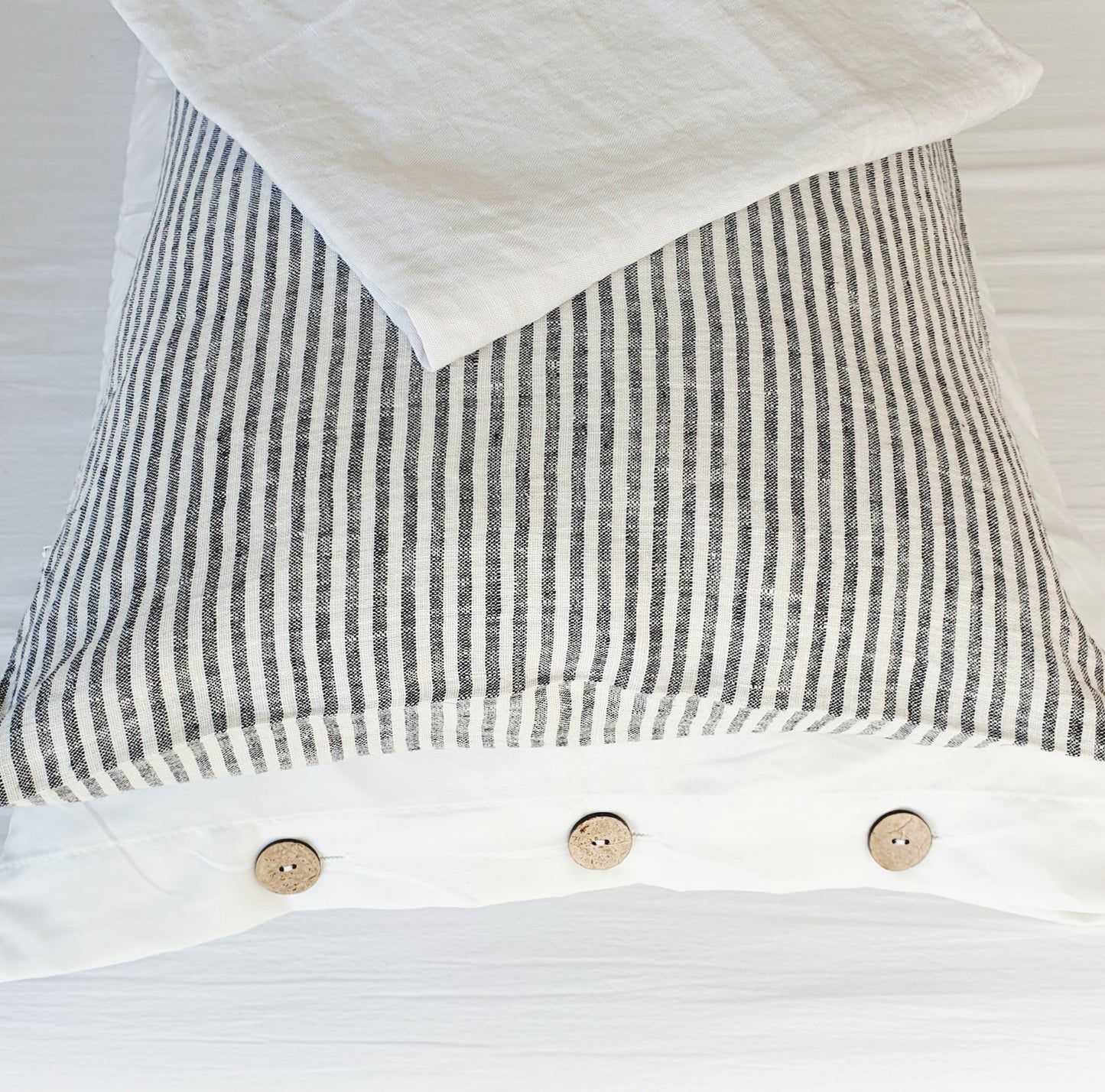 Gebroken streep linnen kussenhoes 40x60 cm