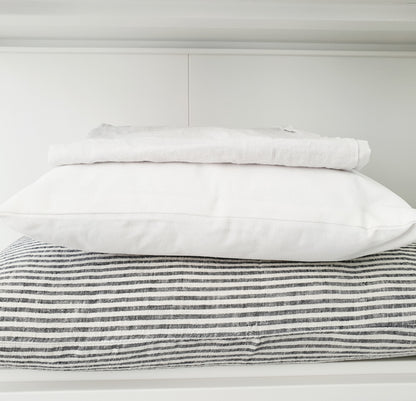 Gebroken streep linnen kussenhoes 40x60 cm