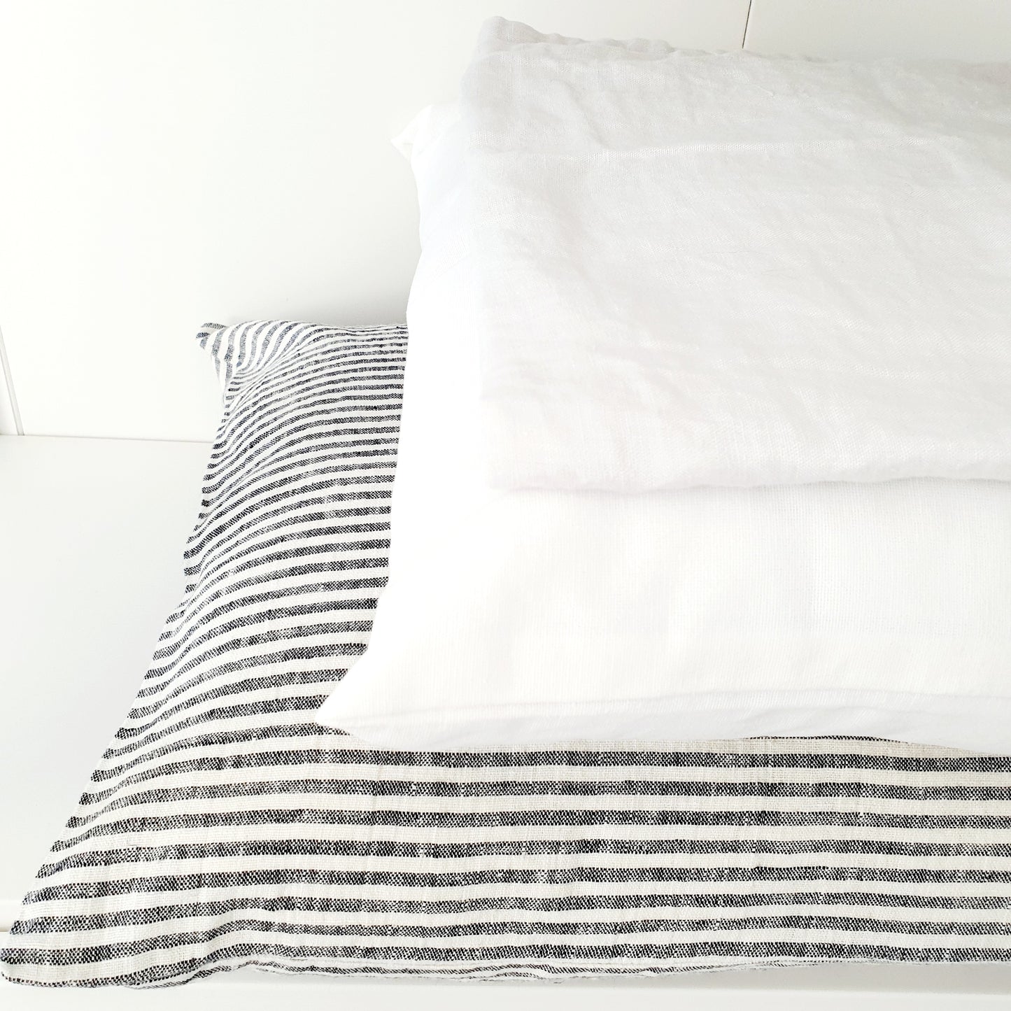 Gebroken streep linnen kussenhoes 40x60 cm
