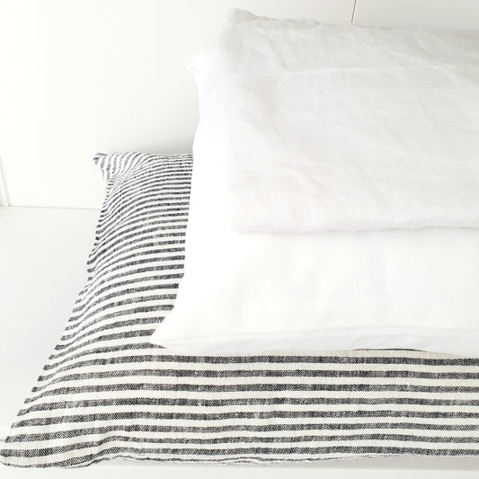 Gebroken streep linnen kussenhoes 40x60 cm