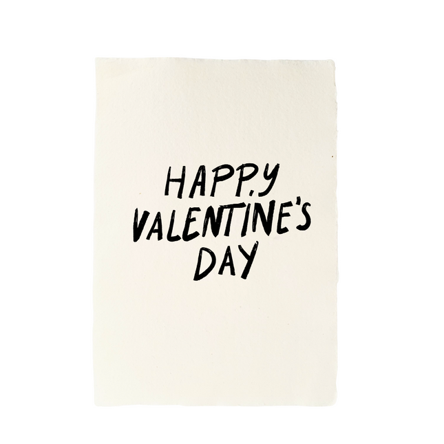 Handgeschept papier met tekst valentijn