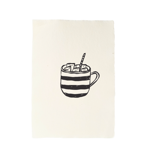 Handmade paper with hedgehog illustration