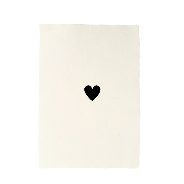 Handgeschept papier met illustratie hartje