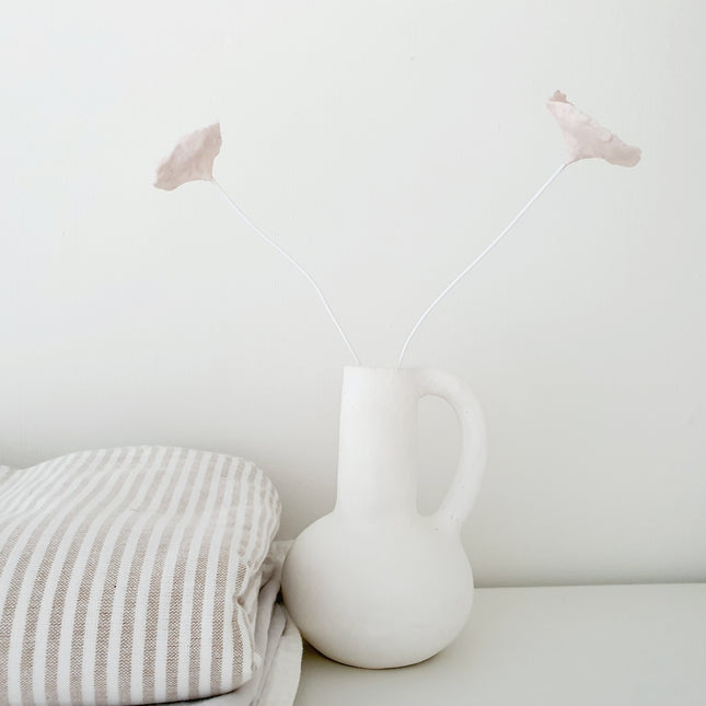 Papier-maché bloem zacht roze