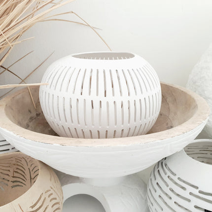 Coconut tea light holder mix dots