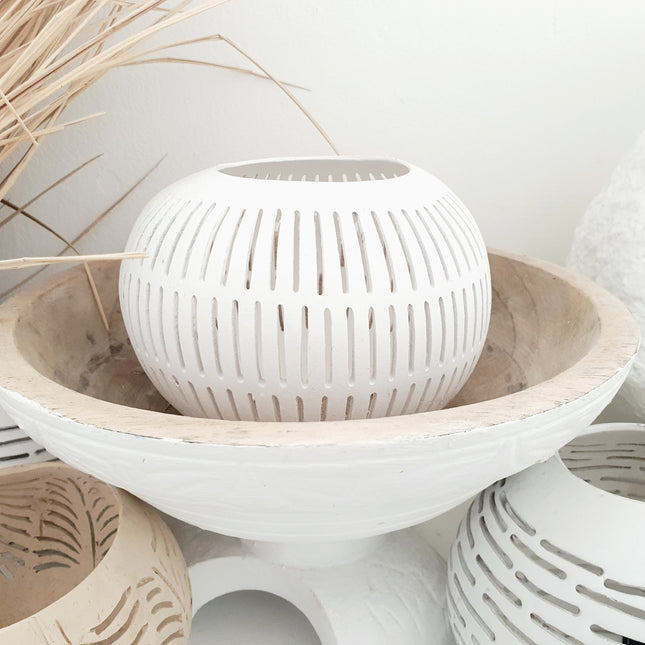 Coconut tea light holder mix dots