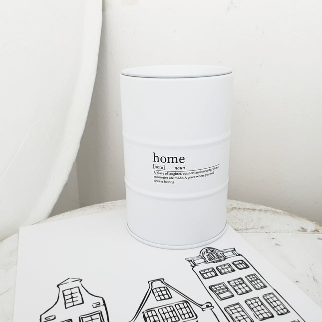 Blik met geurkaars Home