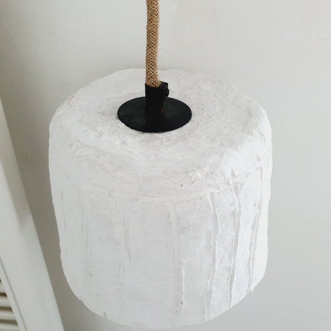 Plafondlamp papier-maché stripe