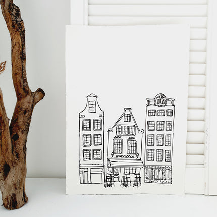 Handgeschöpftes Papier mit Igelillustration