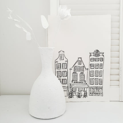 Vase Betonoptik weiß