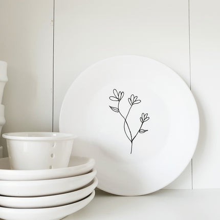 Decoratiebord illustraties bloem