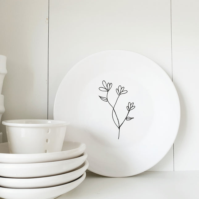 Decoratiebord illustraties bloem