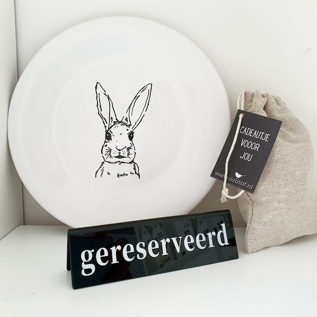 Bordje gereserveerd zwart