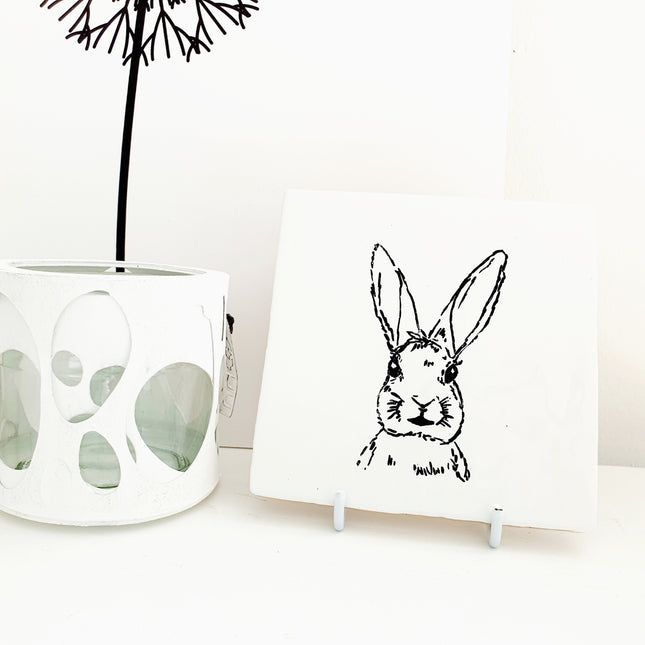 Tegeltje met illustratie Haas