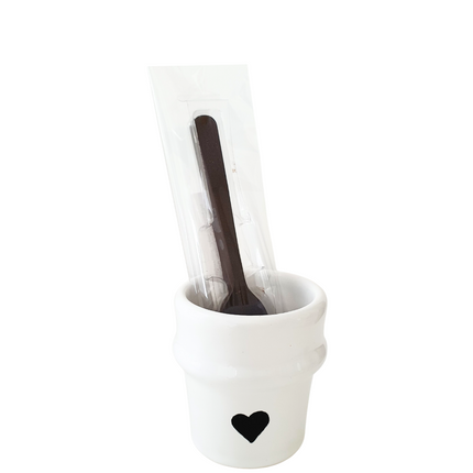 Beldi espresso mok hart met choco lepel