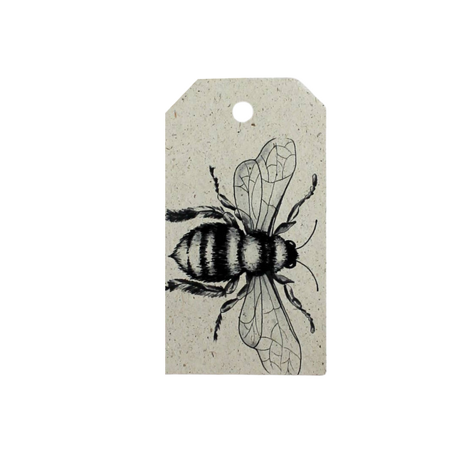 Cadeaulabels van graspapier met wilde bij