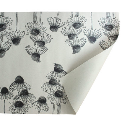 Cadeaupapier van graspapier met zonnekleppen gedrukt, 50x70 cm