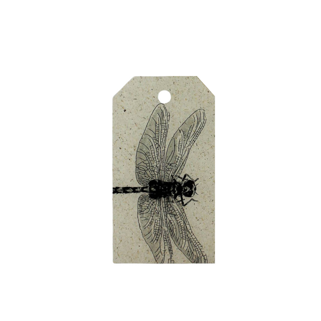 Cadeaulabels van graspapier met libelle