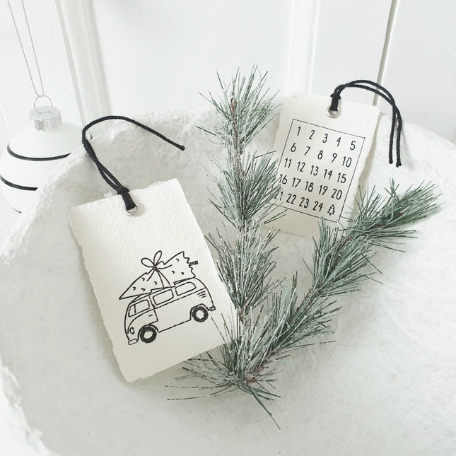 Label kerst auto - 2 stuks