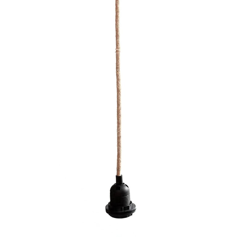 Pendel zwart met jute touw