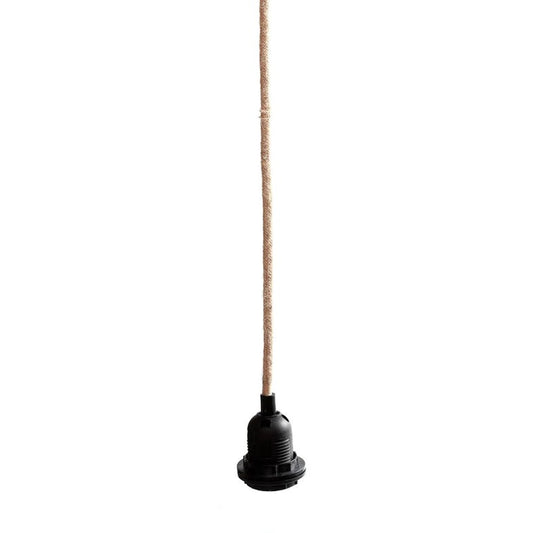 Pendel zwart met jute touw