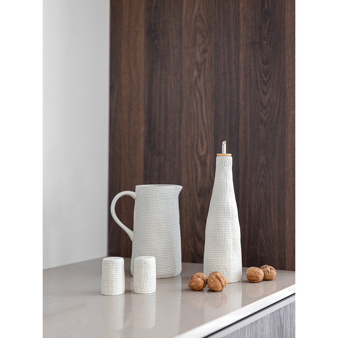 JENS Living Wafel Peper & Zout Set Steengrijs