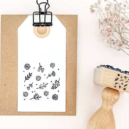 Stempel Stempelpatroon Bloemetjes | DIY Houten stempel Achtergrondstempel Bloemen
