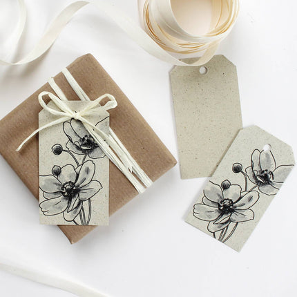 Cadeaukaartjes van graspapier, herfstanemoon