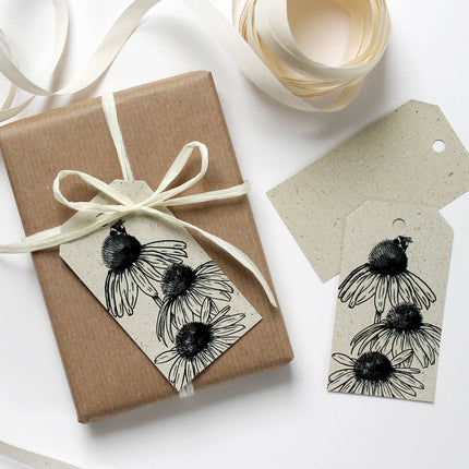 Cadeaukaartjes van graspapier, zonnebloem