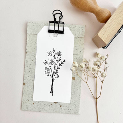 Stempel wilde bloemenboeket, bloemen stempel