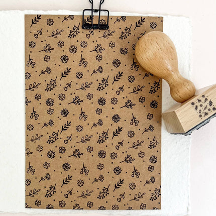 Stempel Stempelpatroon Bloemetjes | DIY Houten stempel Achtergrondstempel Bloemen