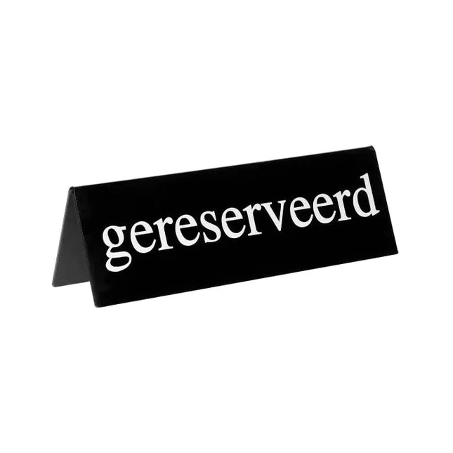 Bordje gereserveerd zwart
