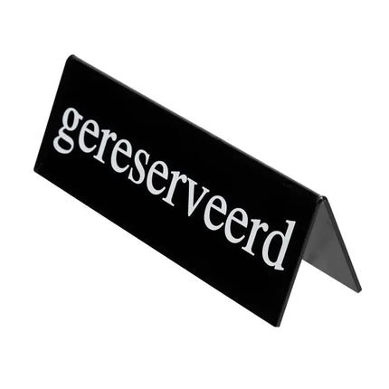 Bordje gereserveerd zwart