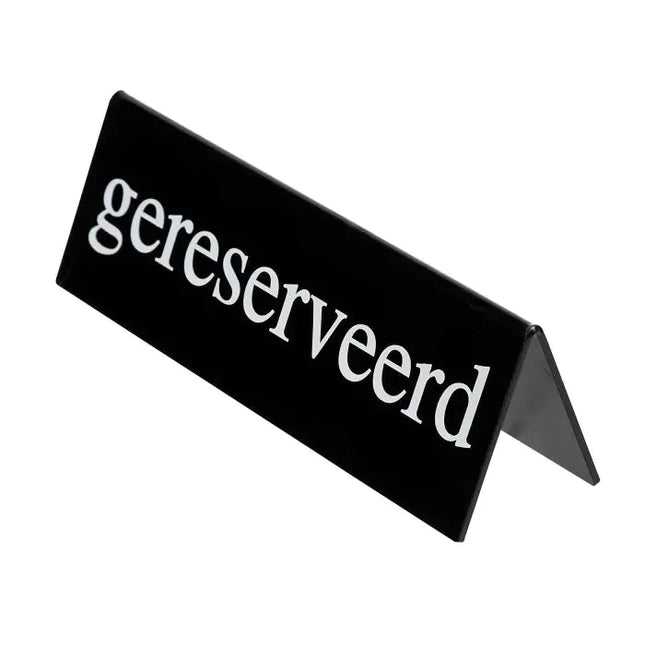 Bordje gereserveerd zwart