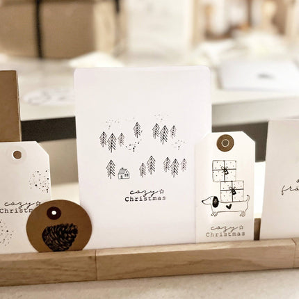 Kerststempel | Stempel Huisje en Dennentrees